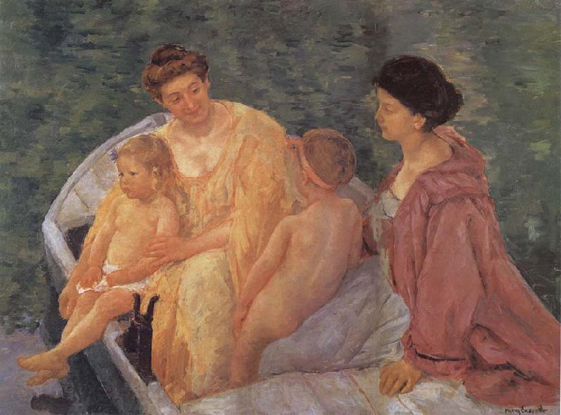 Mary Cassatt Mother and son in the boat Norge oil painting art